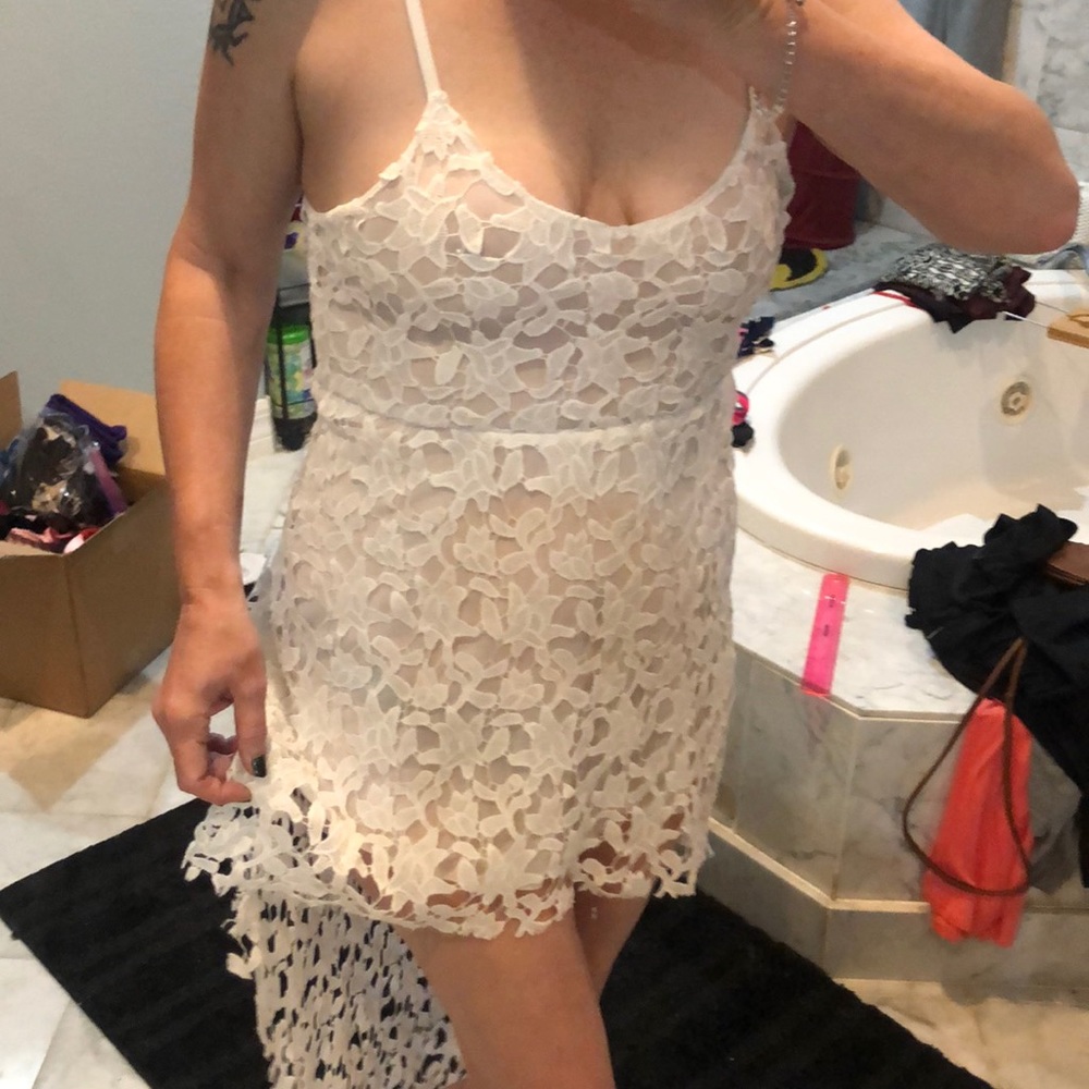White lace high-low dress, never worn